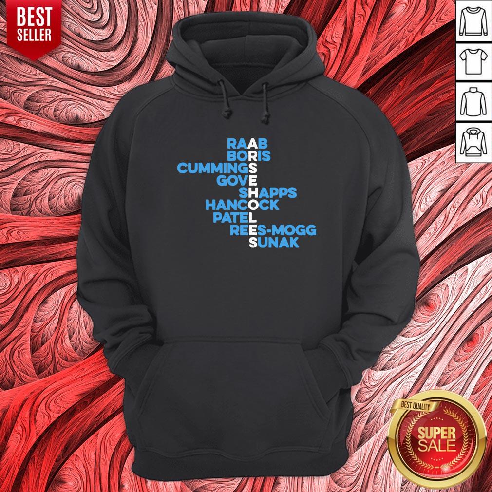 Raab Boris Cummings Gove Shapps Hancock Patel Reesmogg Sunak Shirt