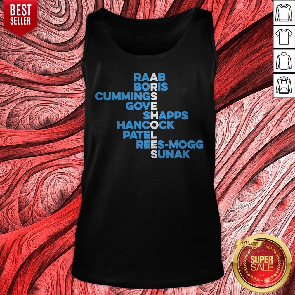 Raab Boris Cummings Gove Shapps Hancock Patel Reesmogg Sunak Shirt