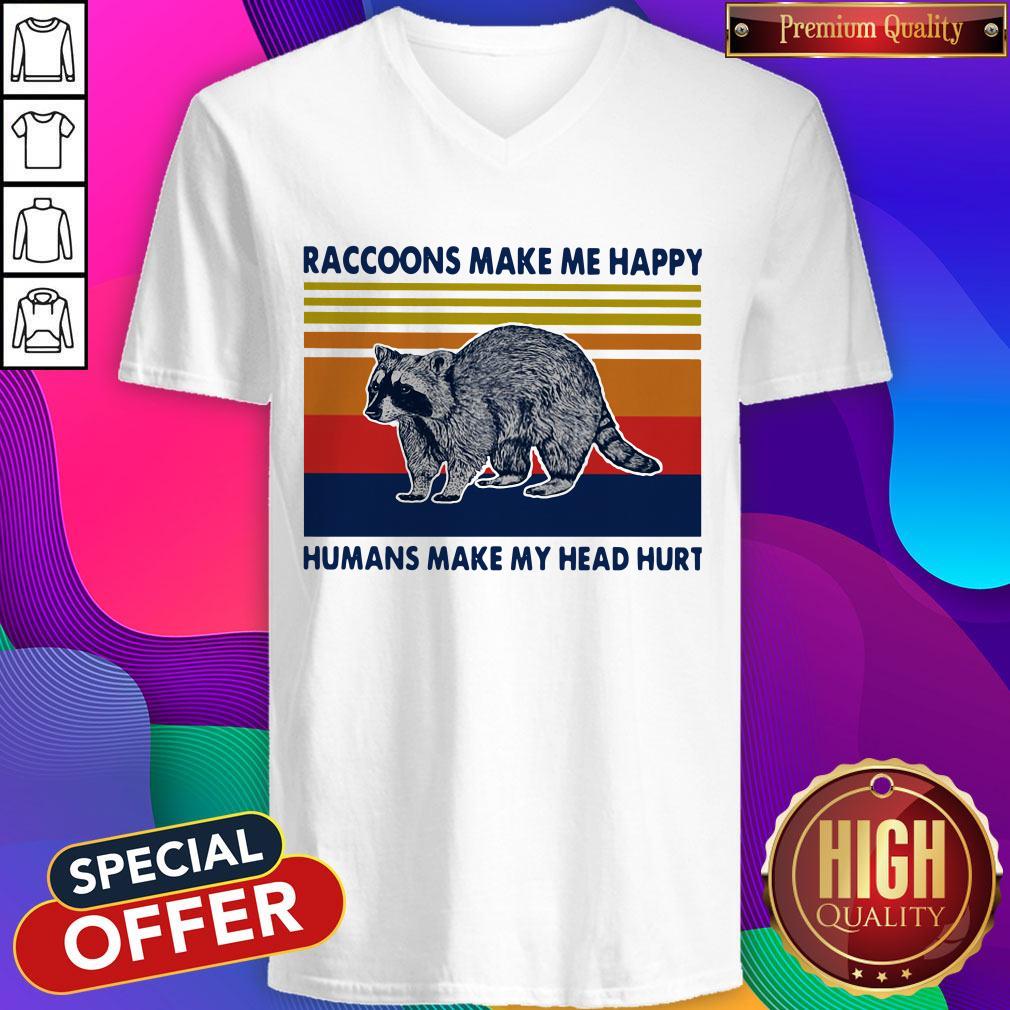Raccoons Make Me Happy Humans Make My Head Hurt Vintage Shirt