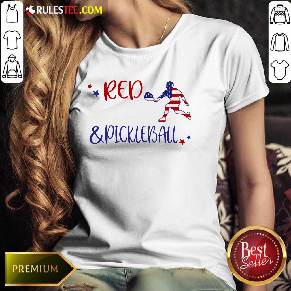 Red And Pickleball American Flag Independence Day Shirt