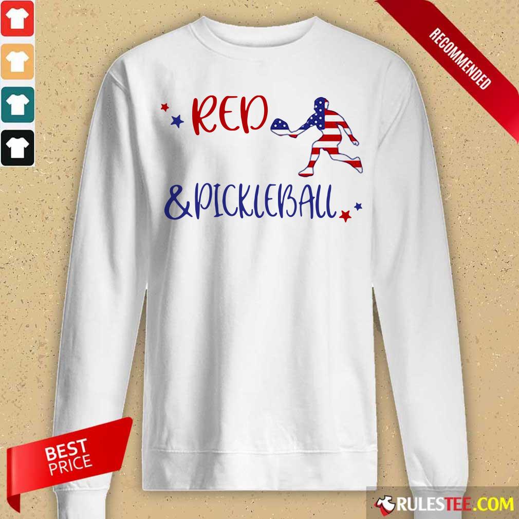 Red And Pickleball American Flag Independence Day Shirt