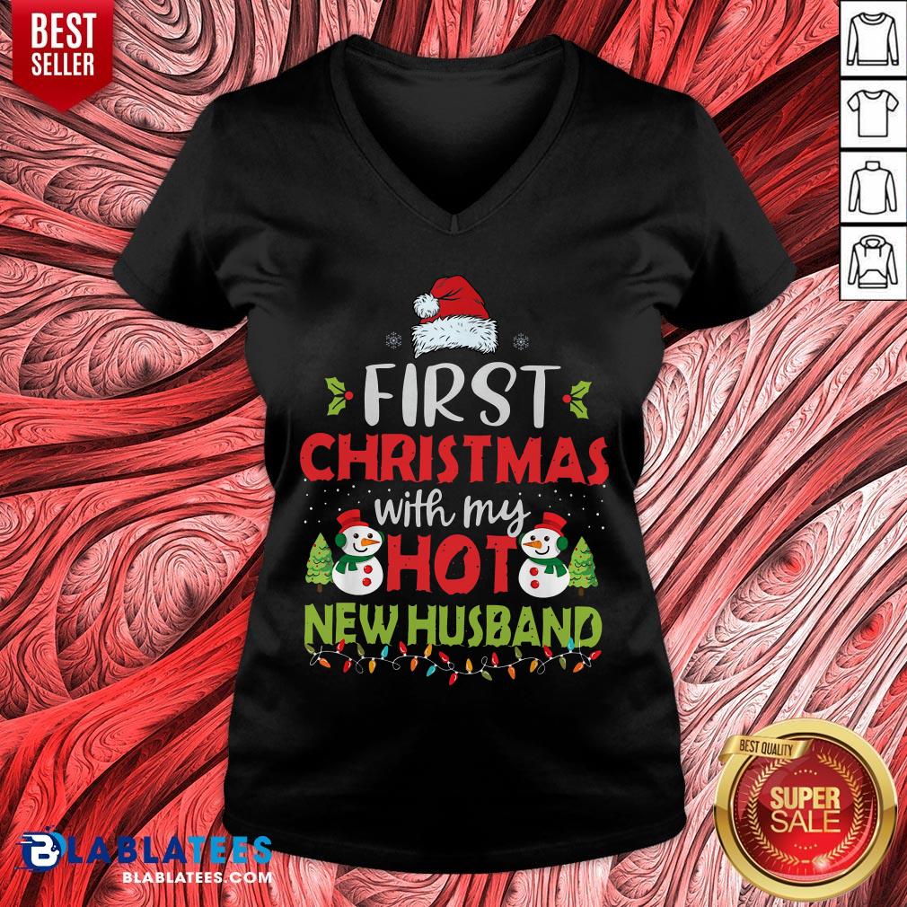Pretty Santa Snowman First Christmas With My Hot New Husband Shirt