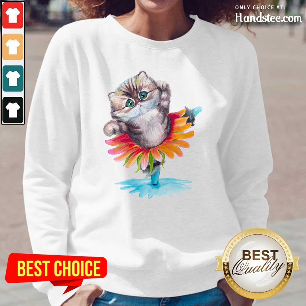 Sad Kitten Ballerina Daisy Flower Dance Persian 17 Cat Shirt