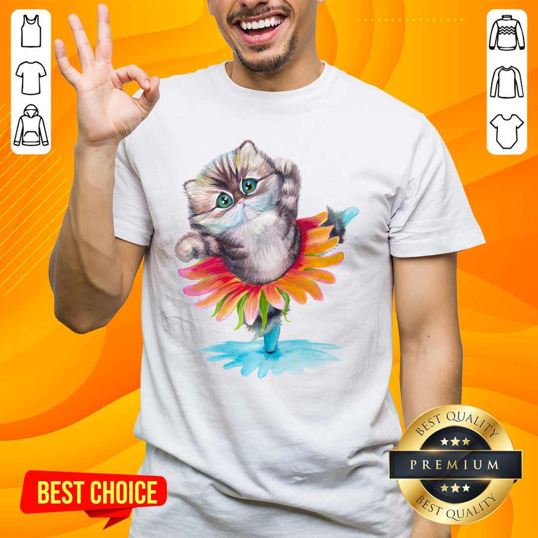 Sad Kitten Ballerina Daisy Flower Dance Persian 17 Cat Shirt