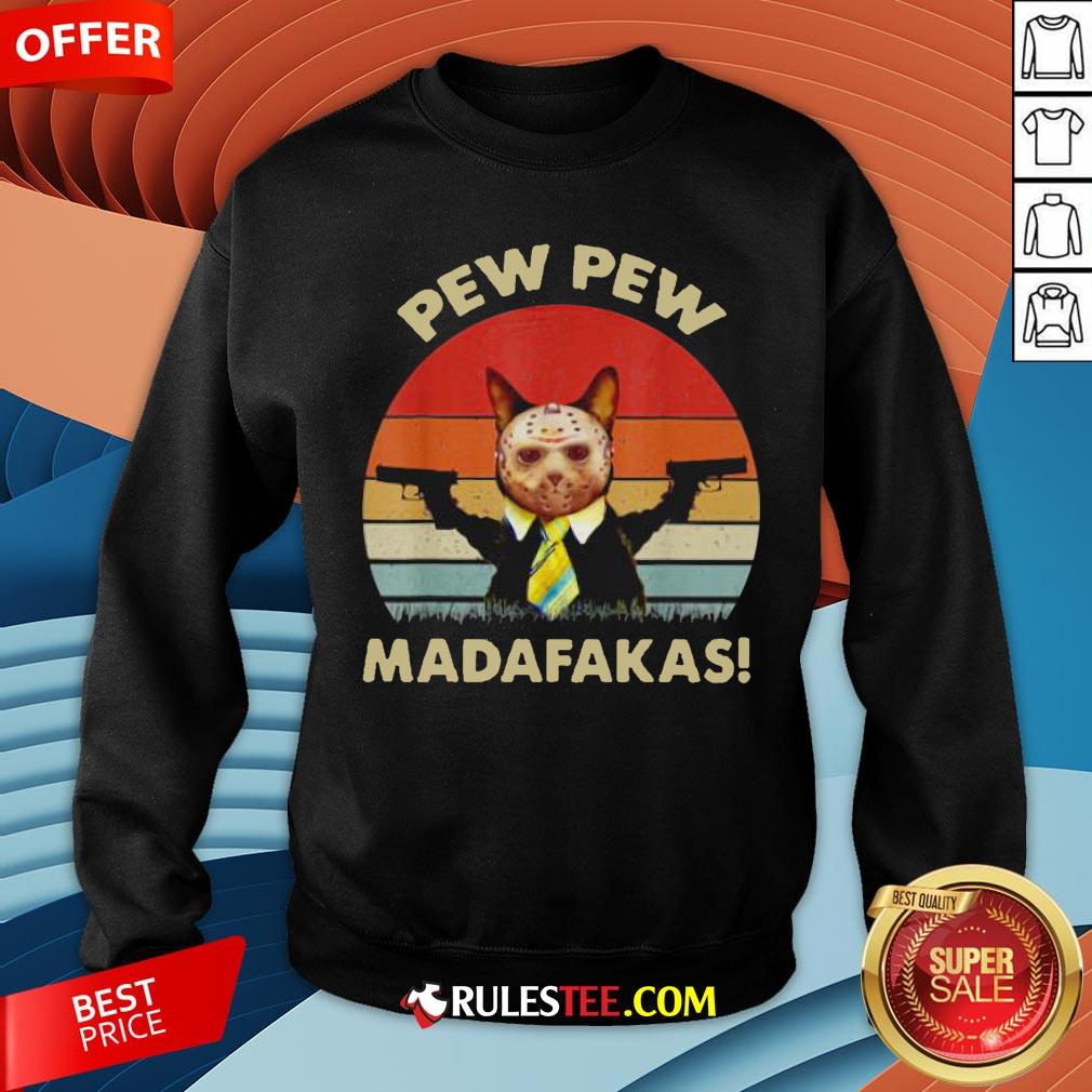 Cat Jason Voorhees Pew Pew Madafakas Vintage Retro Shirt