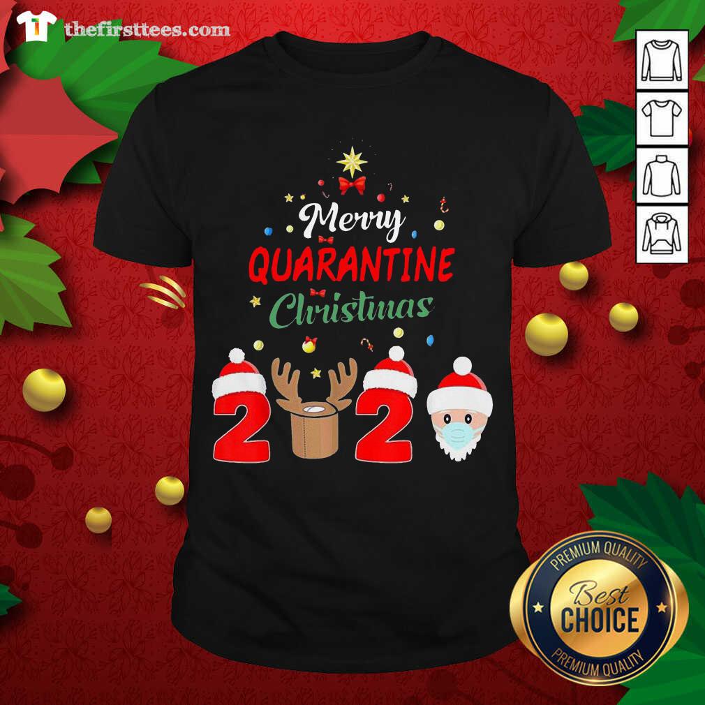 Grateful Merry Quarantine Christmas 2020 Reindeer Santa Shirt