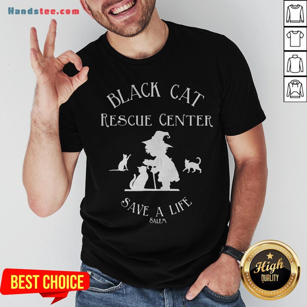 Black Cat Rescue Center Save A Life Salem Witch Halloween Shirt