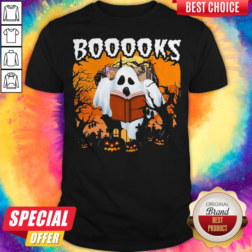 Awesome Booooks Ghost Halloween Shirt