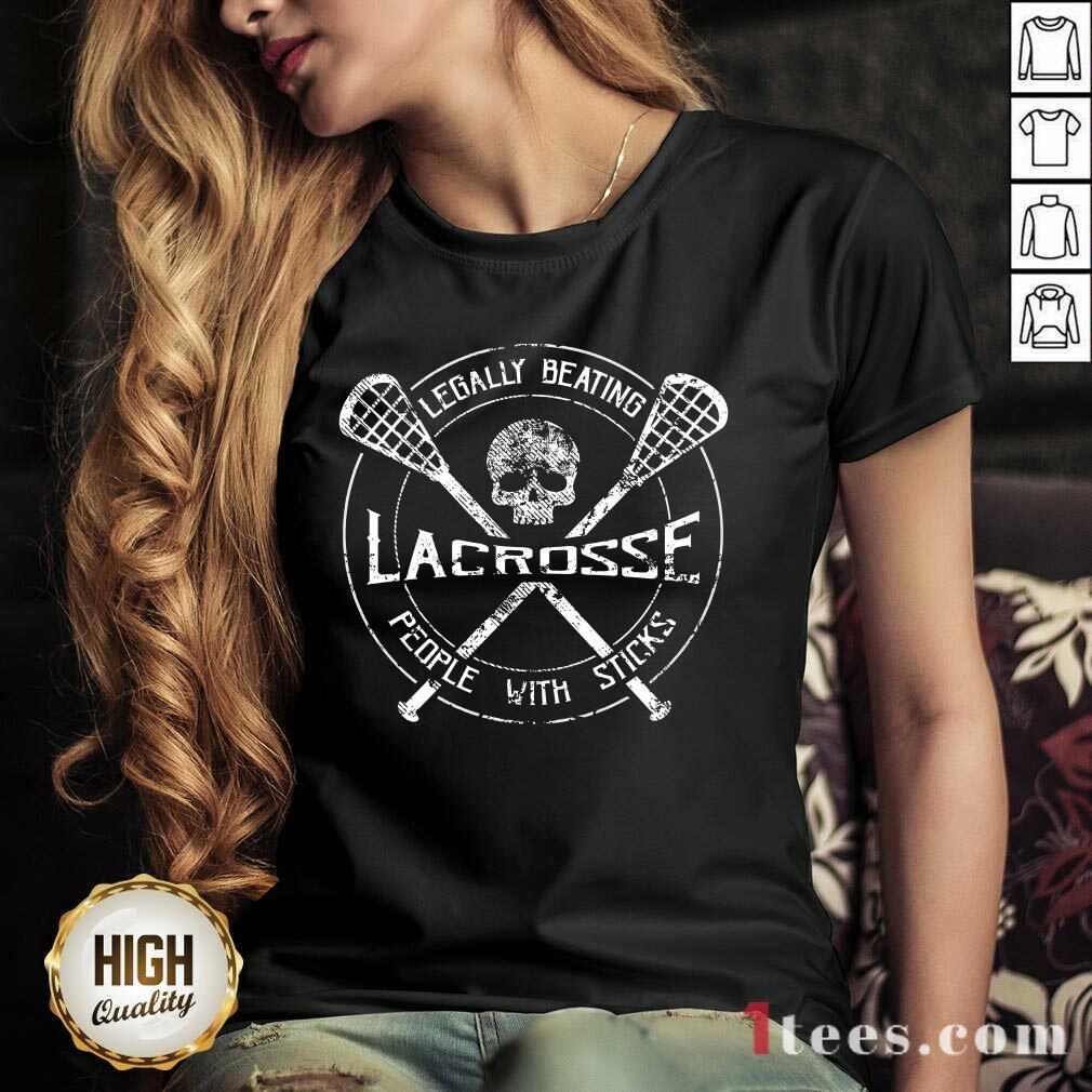 Skull Legally Beating Lacrosse Shirt