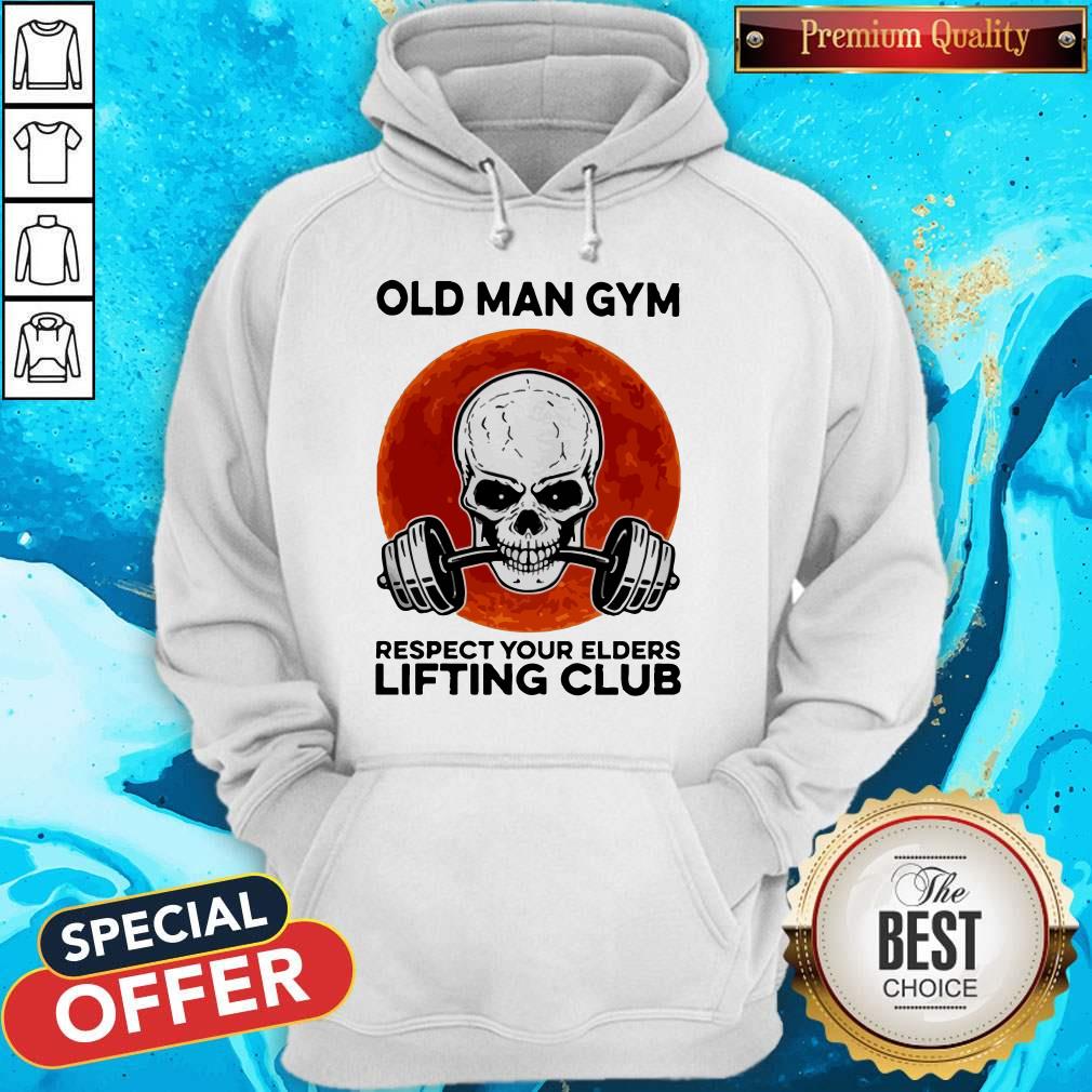 Skull Old Man Gym Respect Your Elders Lifting Club Moon Shirt