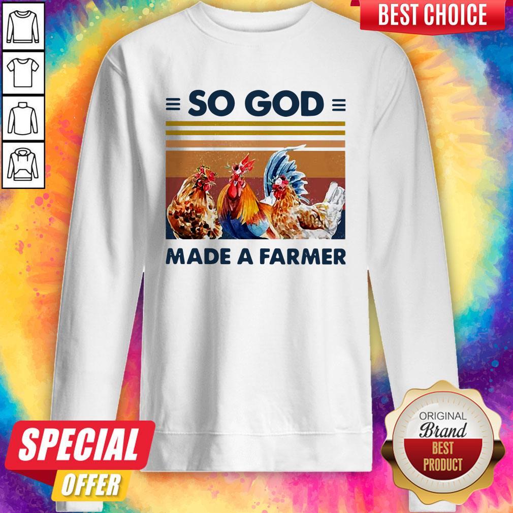 So God Made A Farmer Chicken Flower Vintage Shirt