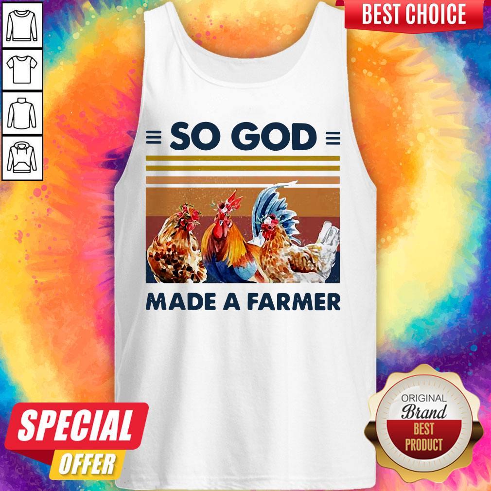 So God Made A Farmer Chicken Flower Vintage Shirt