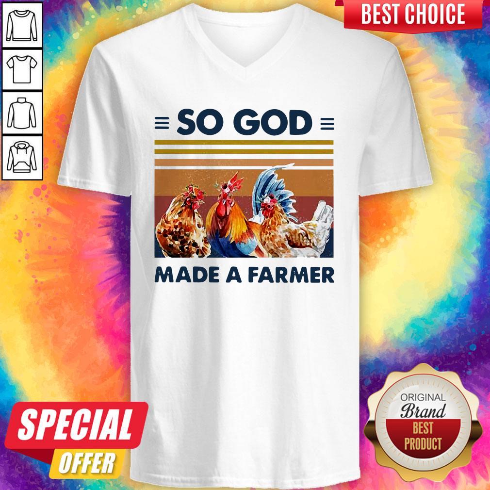 So God Made A Farmer Chicken Flower Vintage Shirt