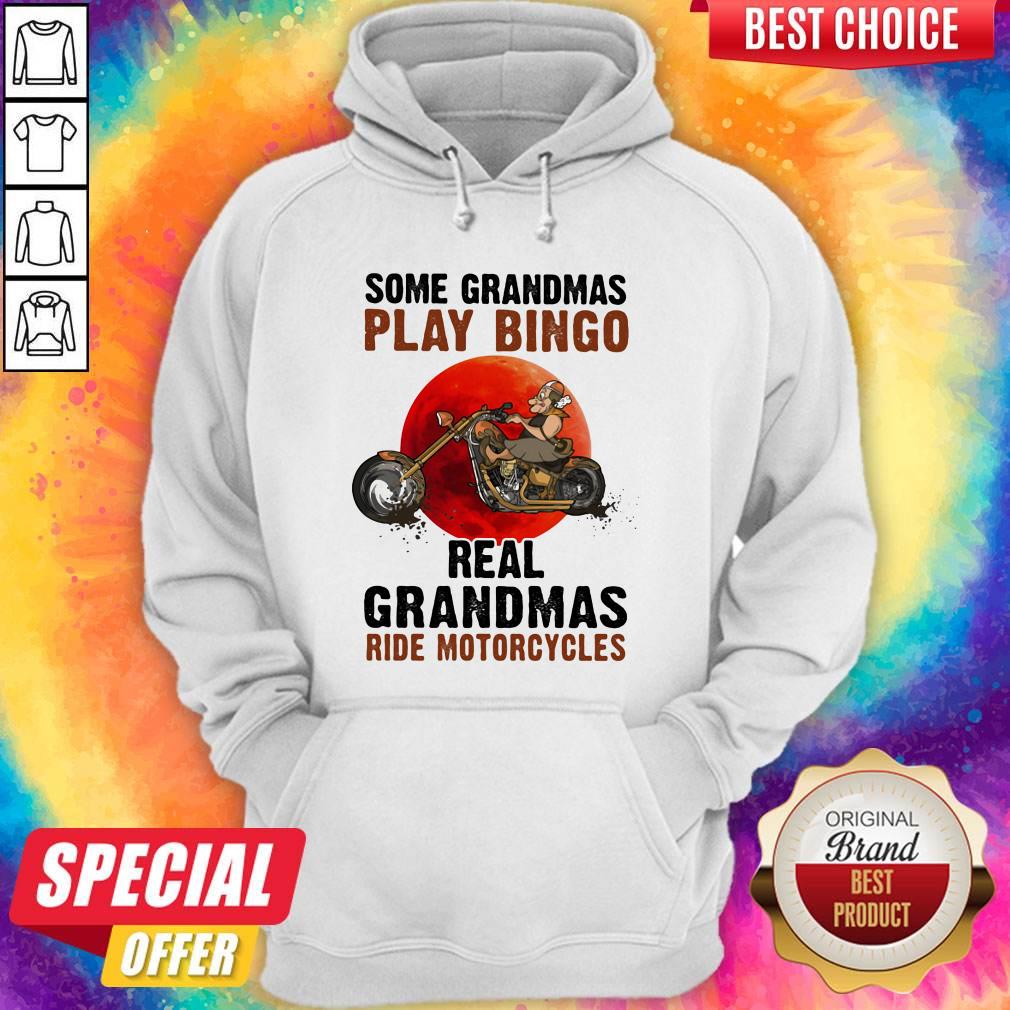 Some Grandmas Play Bingo Real Grandmas Ride Motorcycles Bike Sunset Shirt