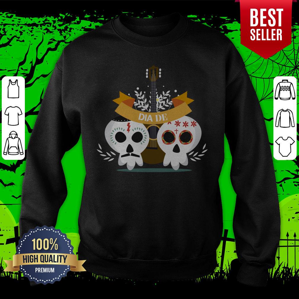 Sugar Skull Couple Guitar Day Of The Dead Shirt