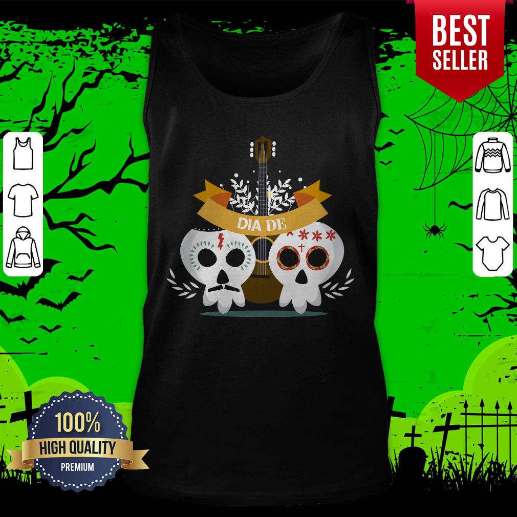Sugar Skull Couple Guitar Day Of The Dead Shirt