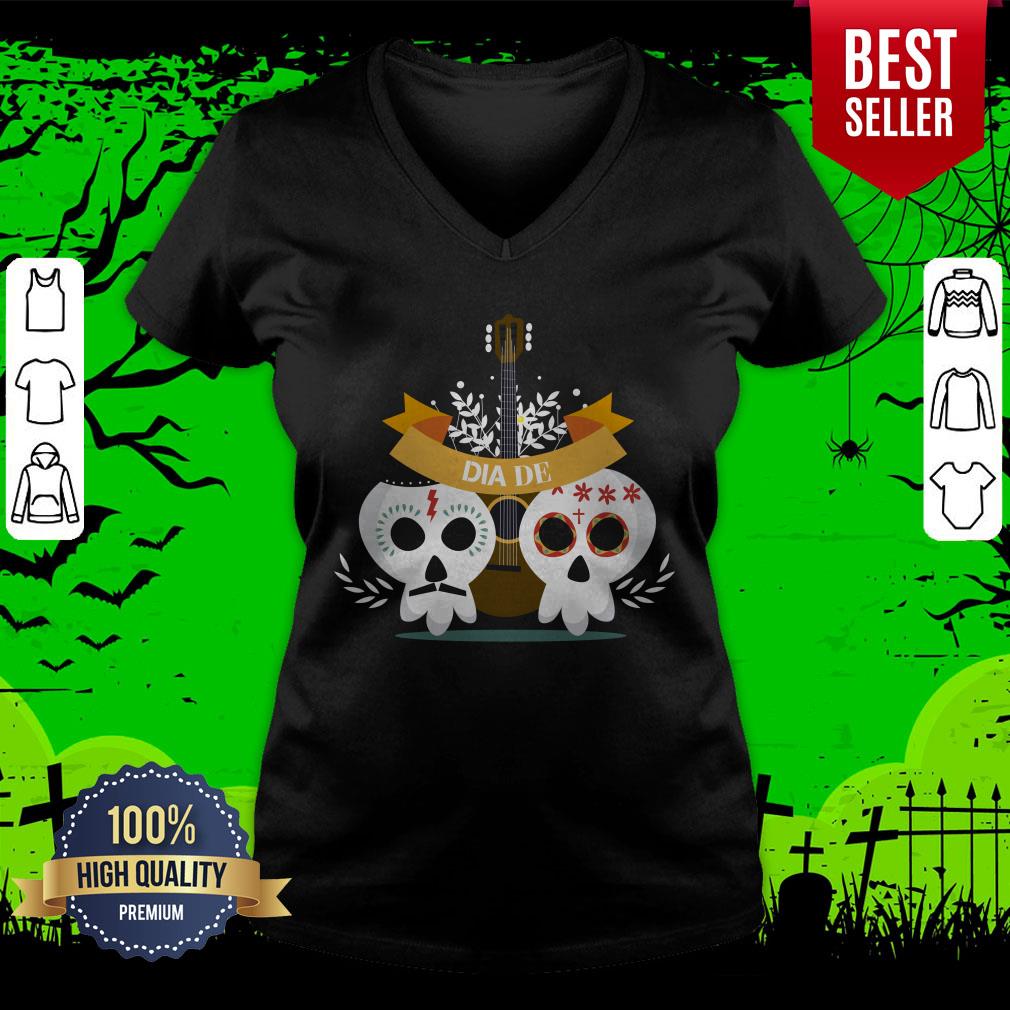 Sugar Skull Couple Guitar Day Of The Dead Shirt