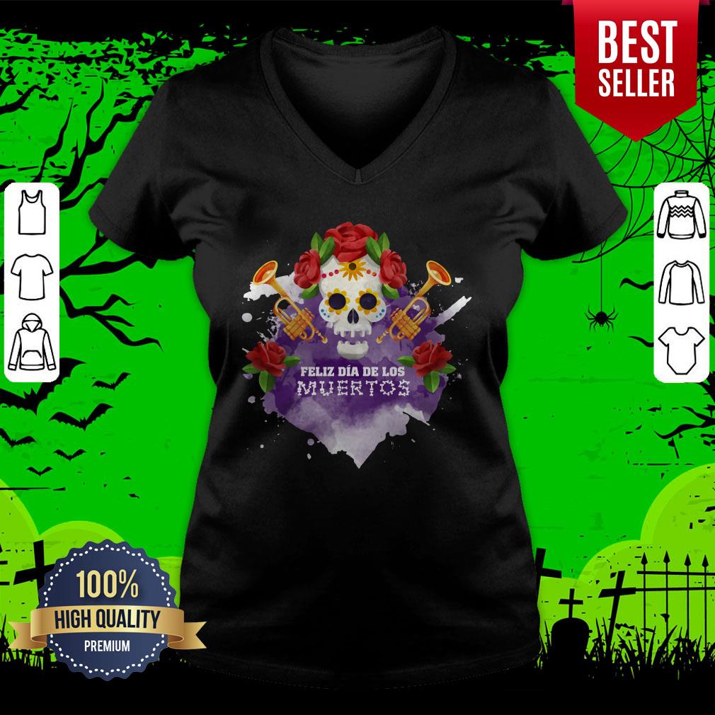 Sugar Skull Feliz Dia De Los Muertos Happy Mexican Holiday Shirt