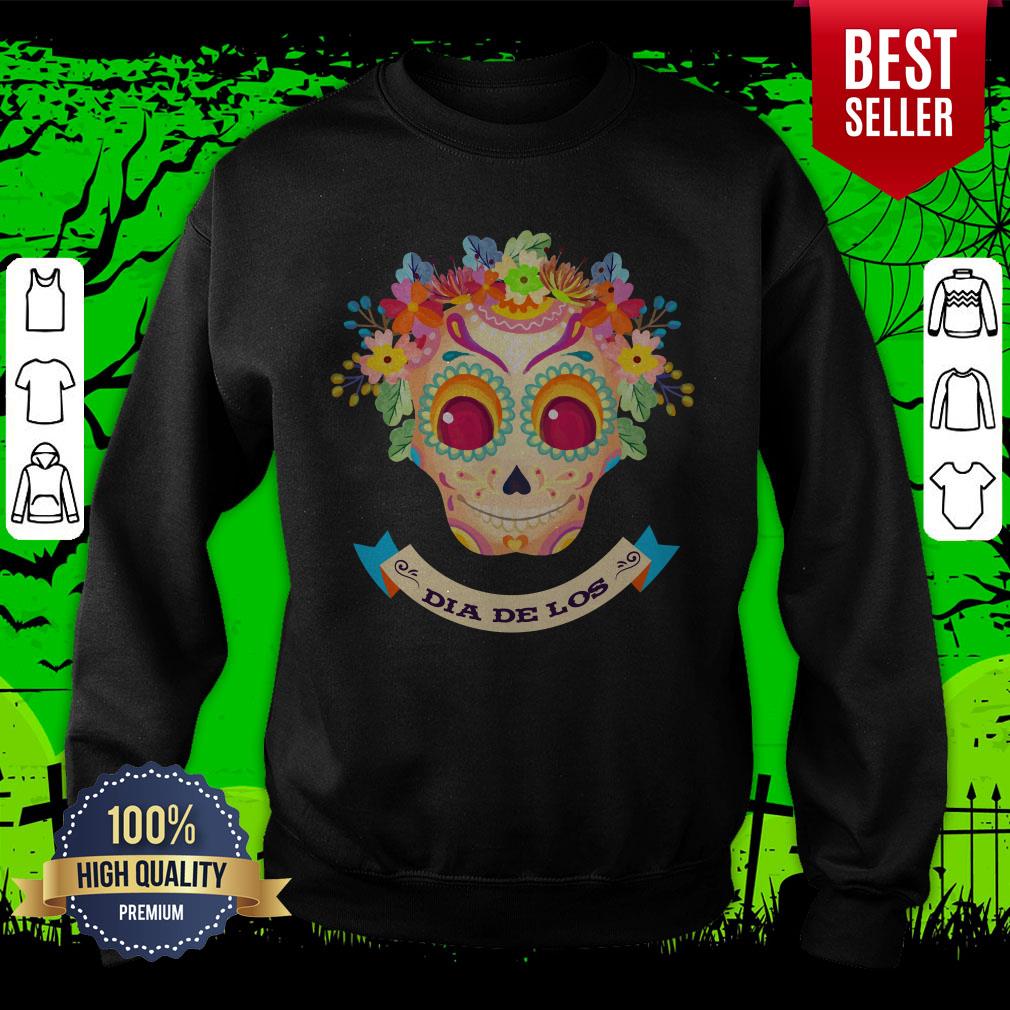 Sugar Skull Flower Dia De Los Muertos Shirt