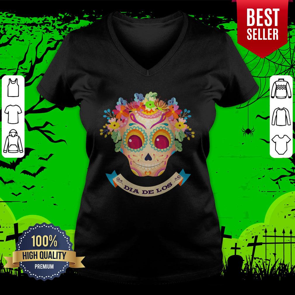 Sugar Skull Flower Dia De Los Muertos Shirt