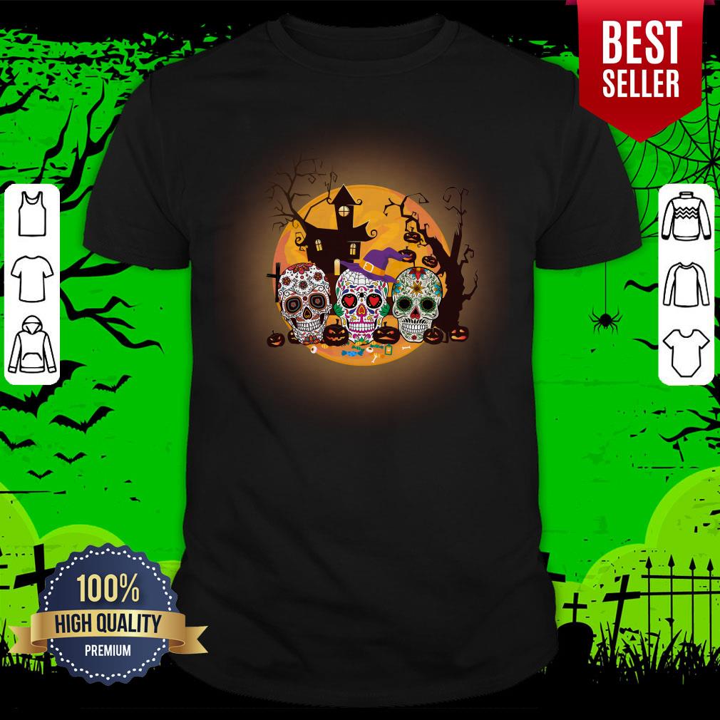 Sugar Skull Halloween Day Of The Dead Shirt