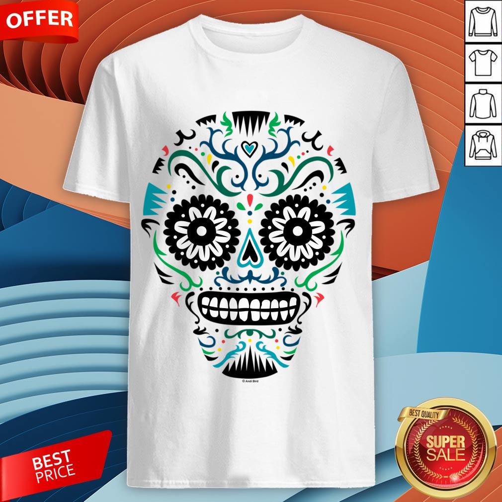 Sugar Skull SF Multi Om White Day Dead Dia De Muertos Shirt