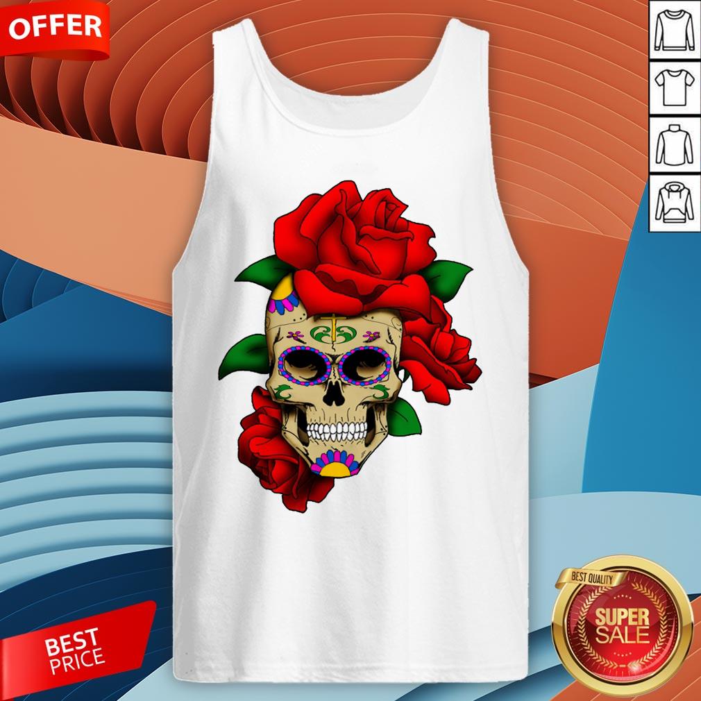 Sugar Skull With Rose Day Of The Dead Dia De Muertos Shirt