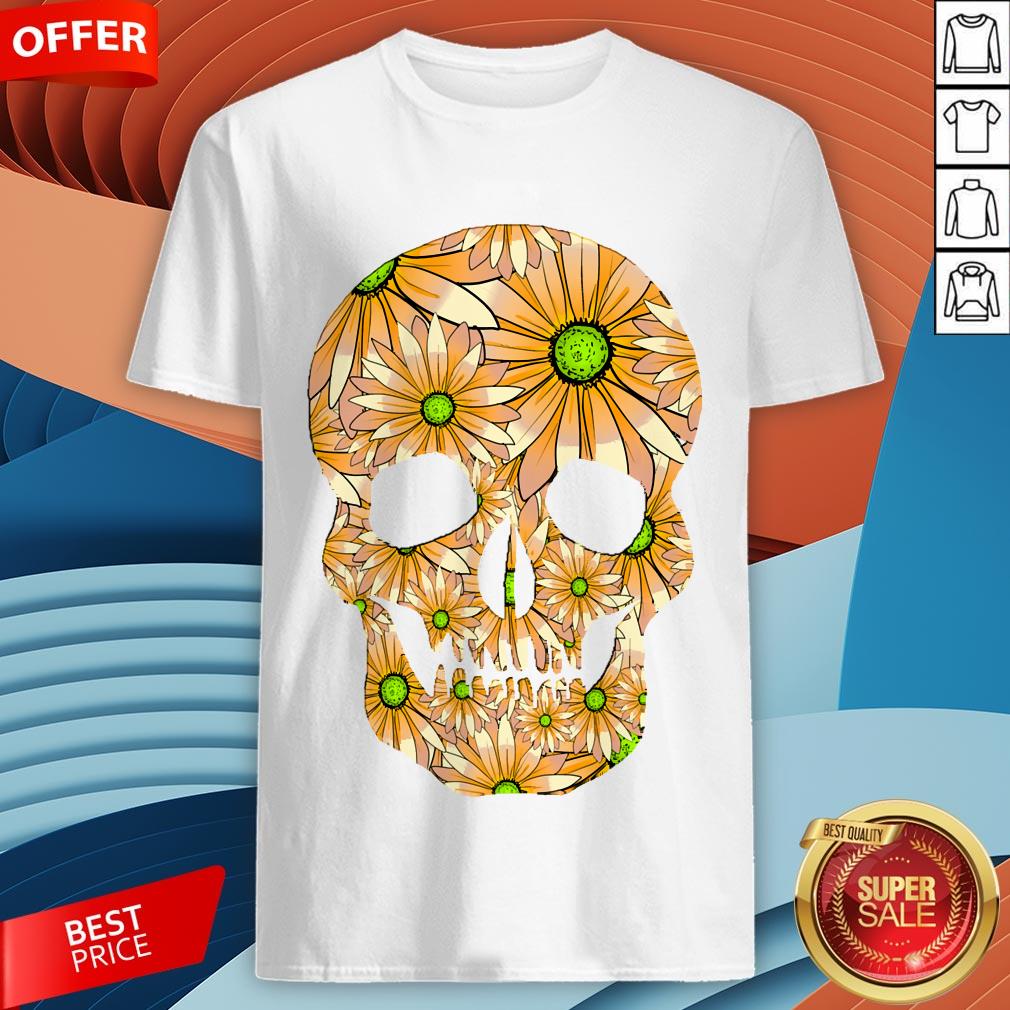 Summer Peach Sugar Skull Day Of The Dead Shirt