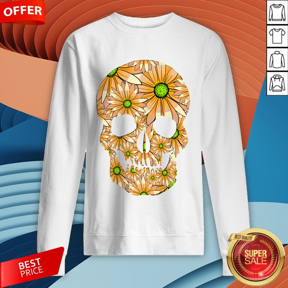 Summer Peach Sugar Skull Day Of The Dead Shirt