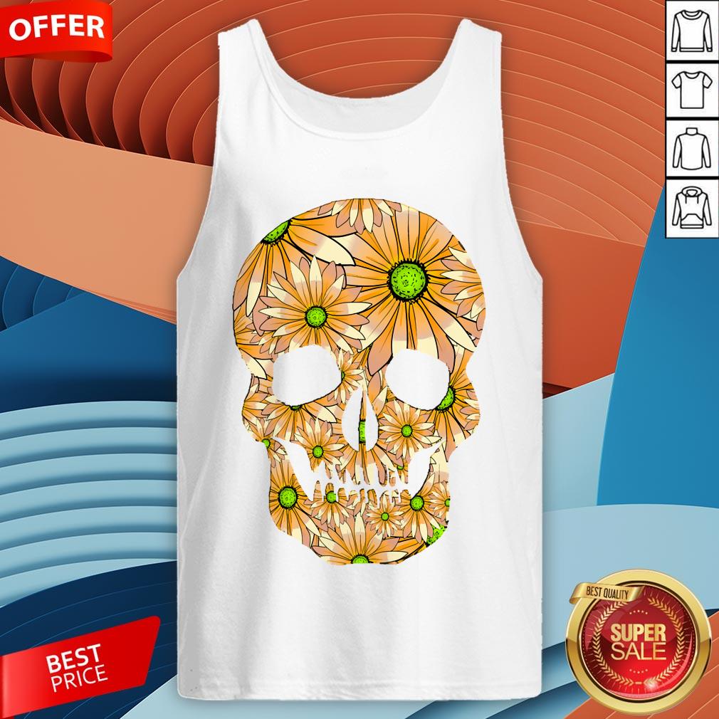 Summer Peach Sugar Skull Day Of The Dead Shirt