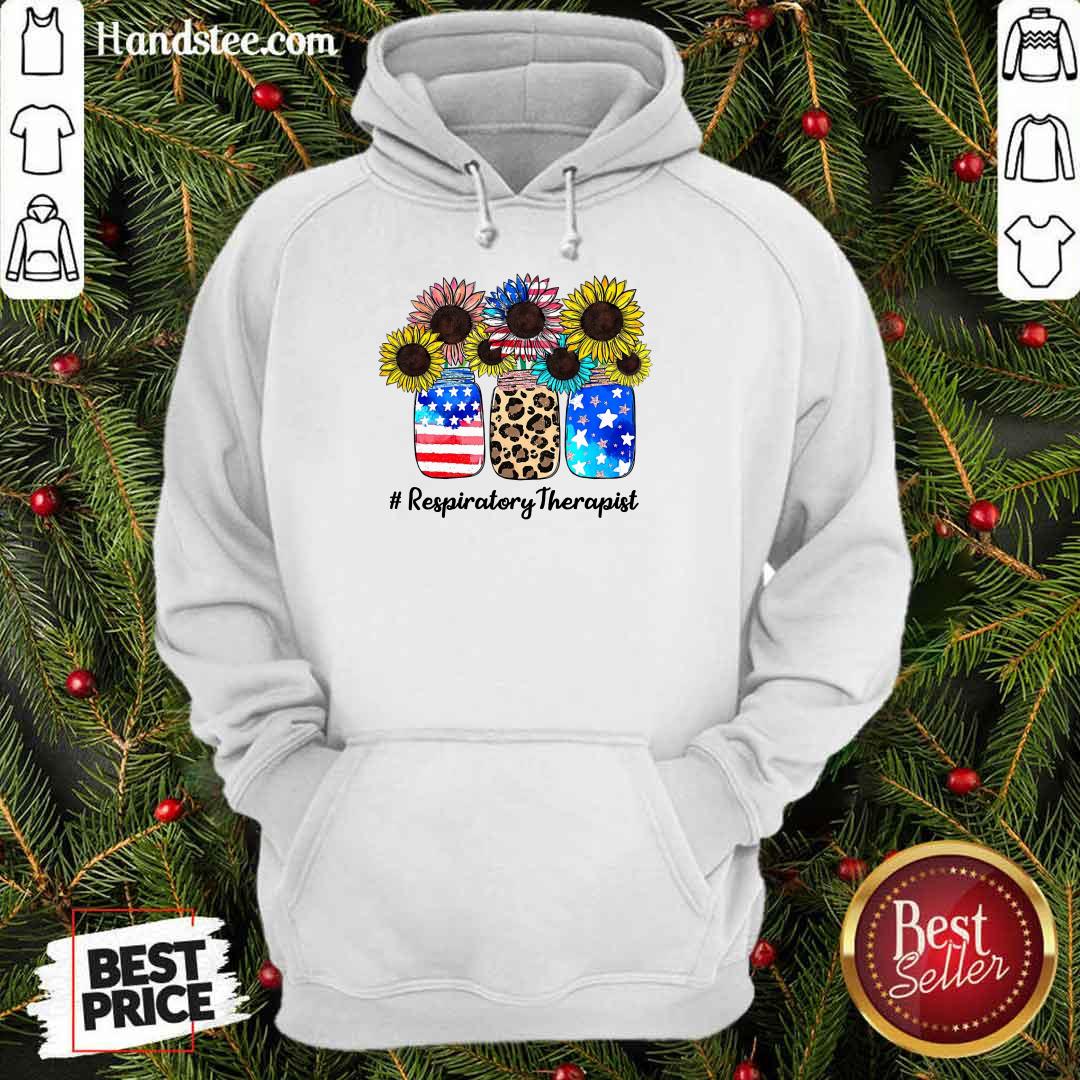 Sunflower American Flag Respiratory Therapist Shirt