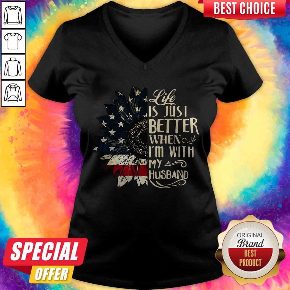 Sunflower Life Is Just Better When I’m With My Mechanic America Flag Shirt