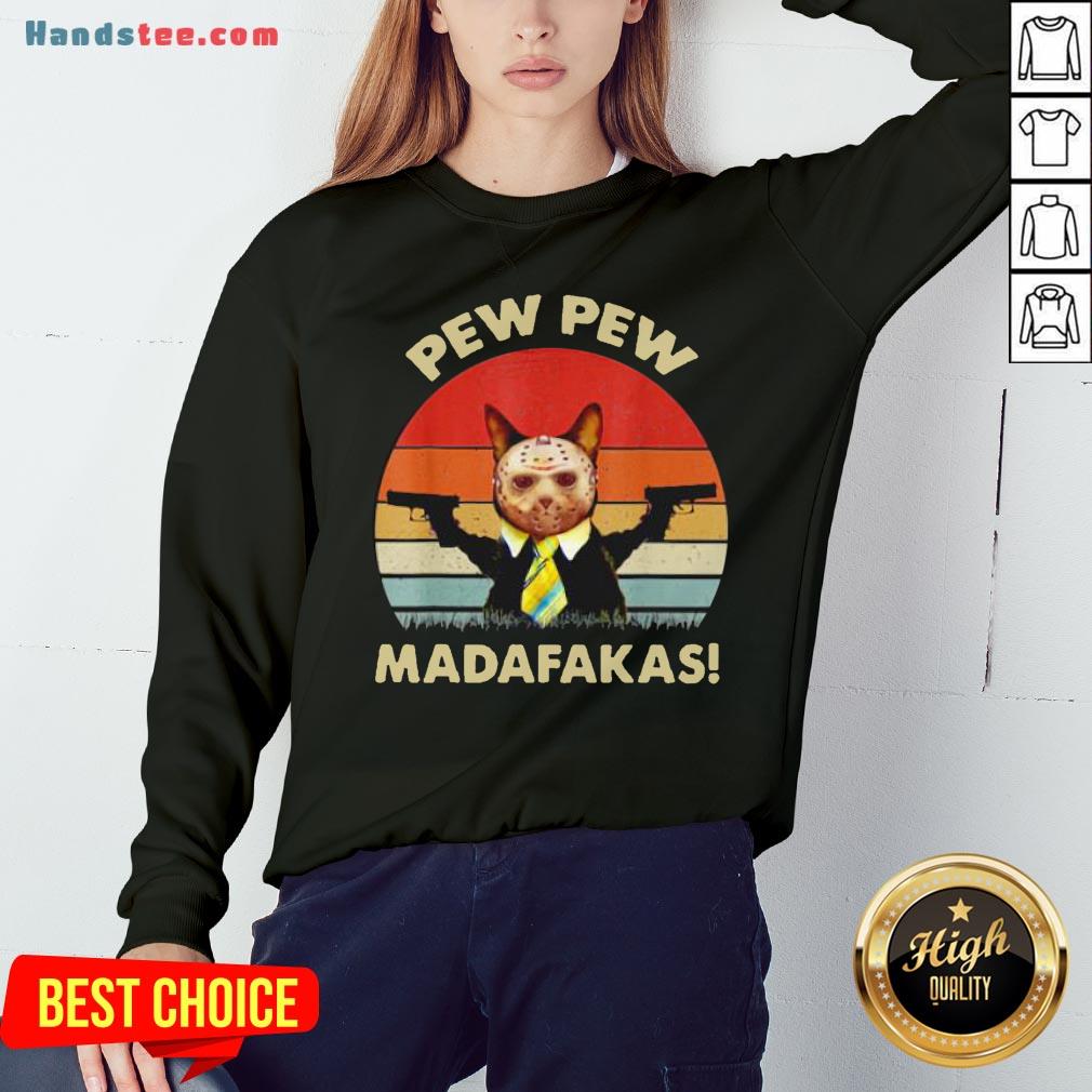 Cat Jason Voorhees Pew Pew Madafakas Vintage Retro Shirt