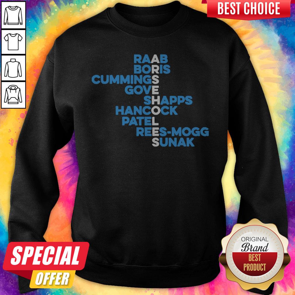 Raab Boris Cummings Gove Shapps Hancock Patel Reesmogg Sunak Shirt