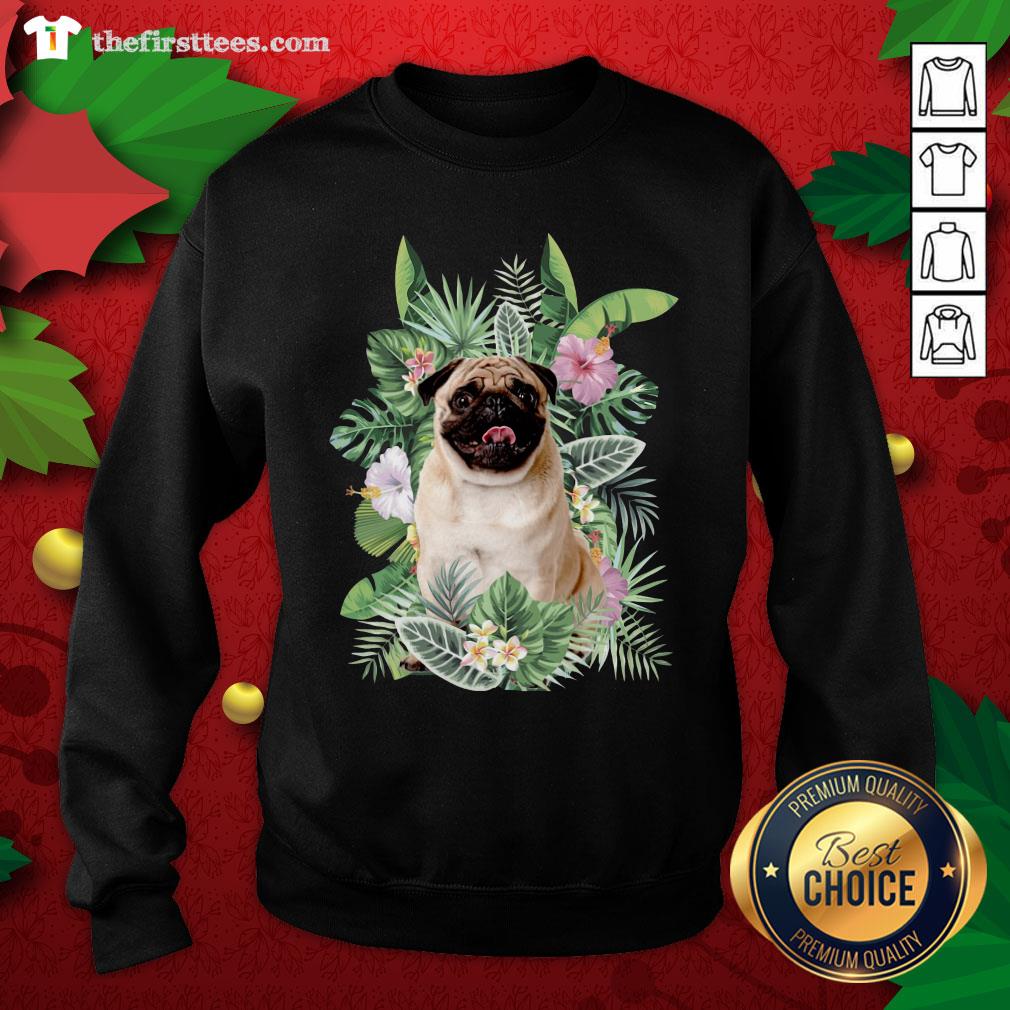 Lovely Pug White Flower Shirt