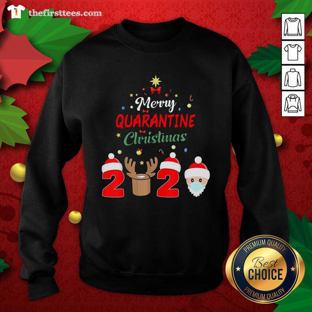 Grateful Merry Quarantine Christmas 2020 Reindeer Santa Shirt