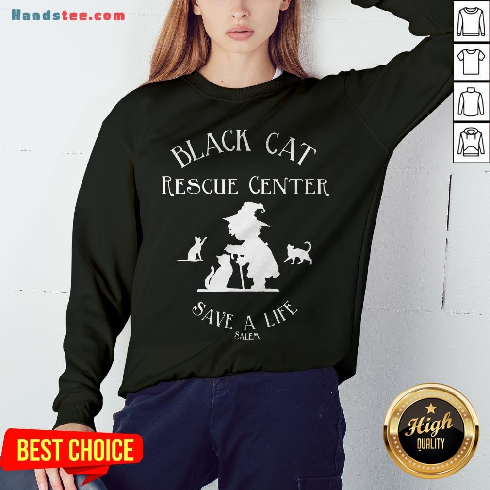 Black Cat Rescue Center Save A Life Salem Witch Halloween Shirt
