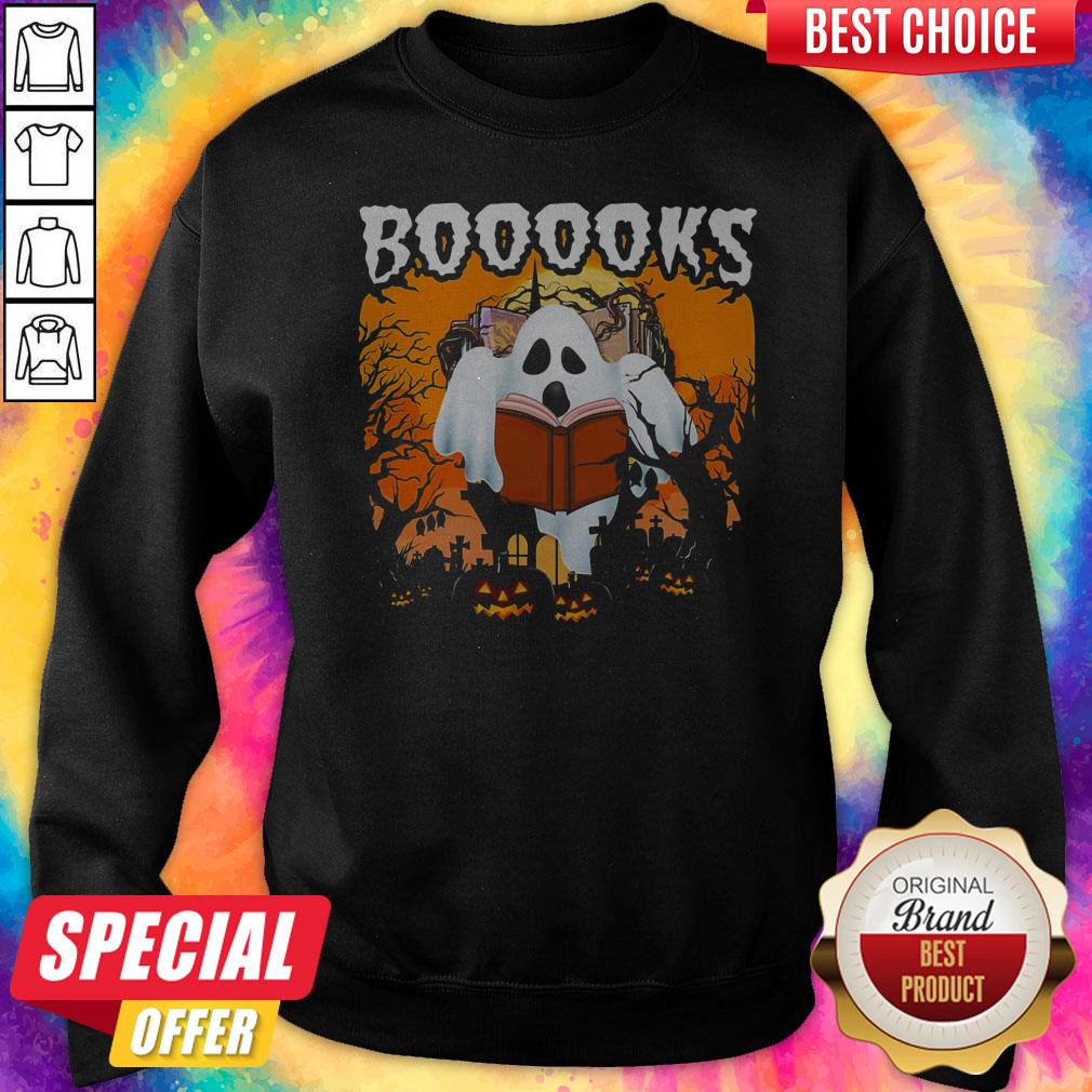 Awesome Booooks Ghost Halloween Shirt