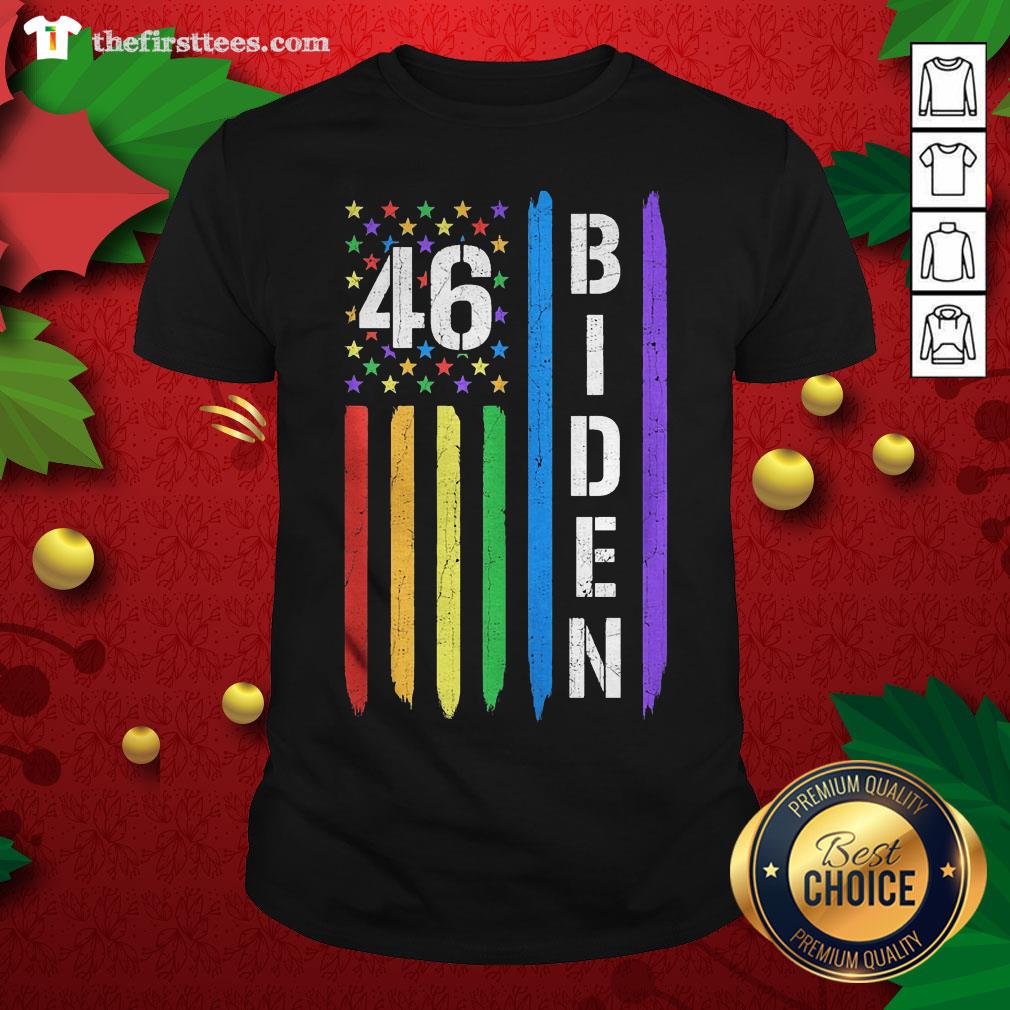 Colorful Joe Biden 46th President 2020 Victory Gay Lgbt Rainbow Pride Shirt