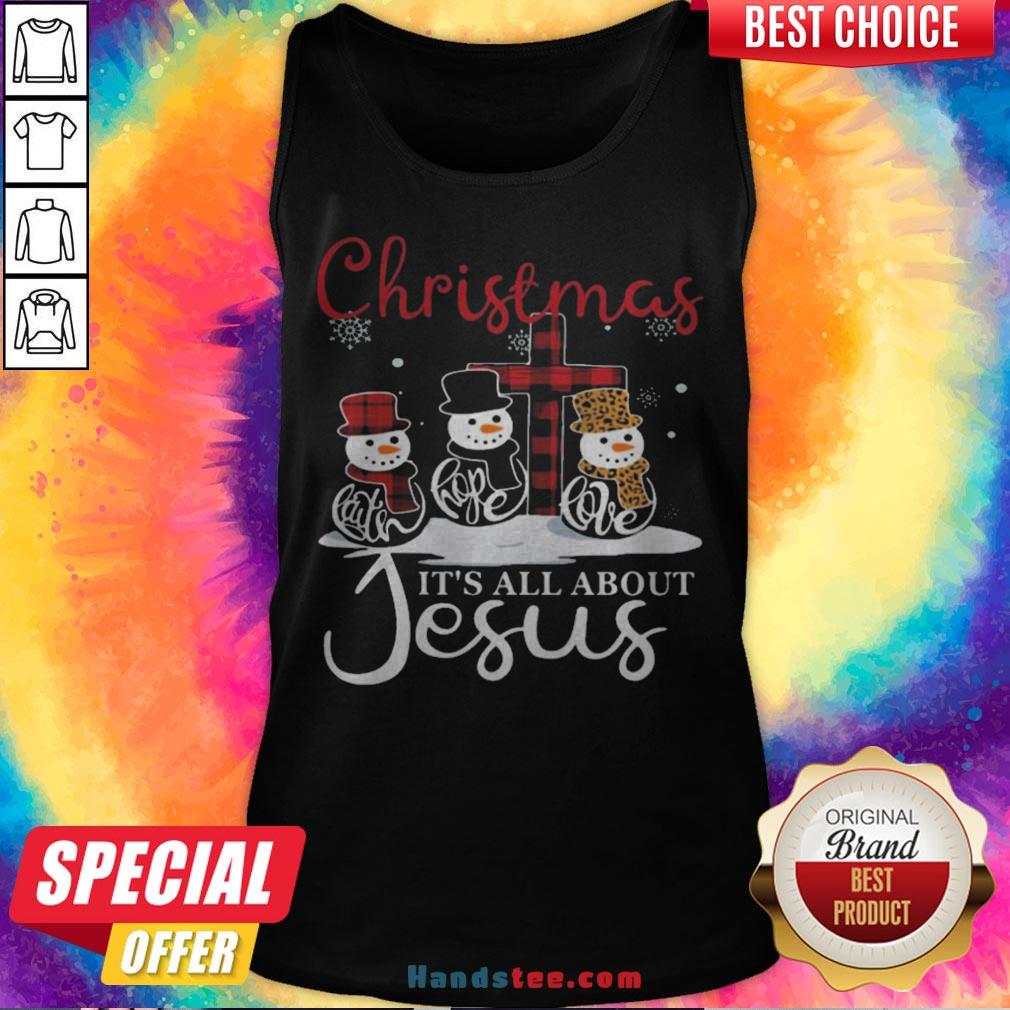 Pretty Snowman Christmas It’s All About Jesus Shirt