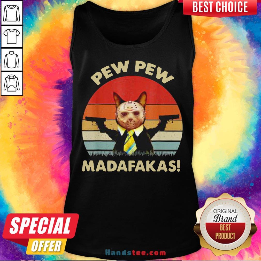 Cat Jason Voorhees Pew Pew Madafakas Vintage Retro Shirt