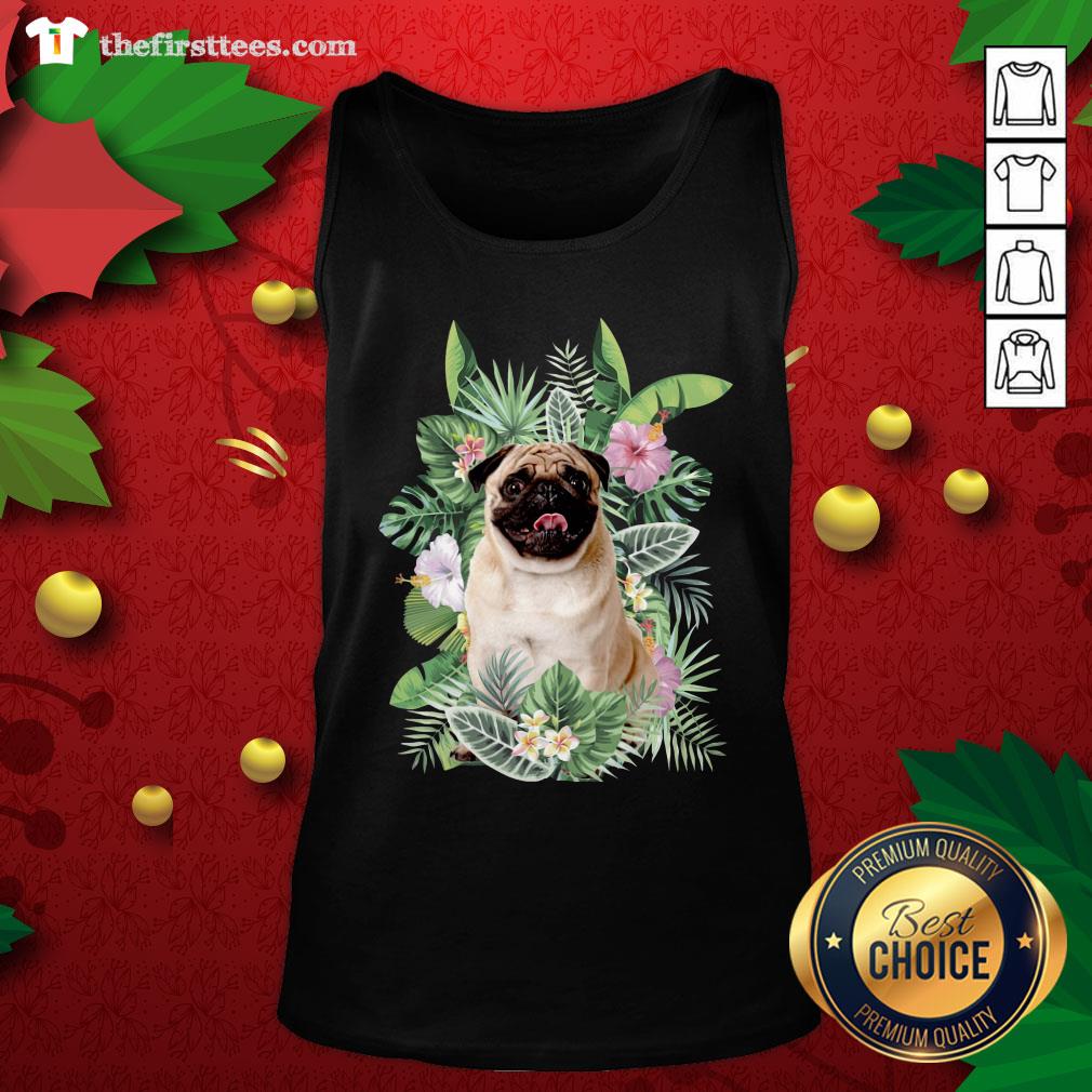 Lovely Pug White Flower Shirt