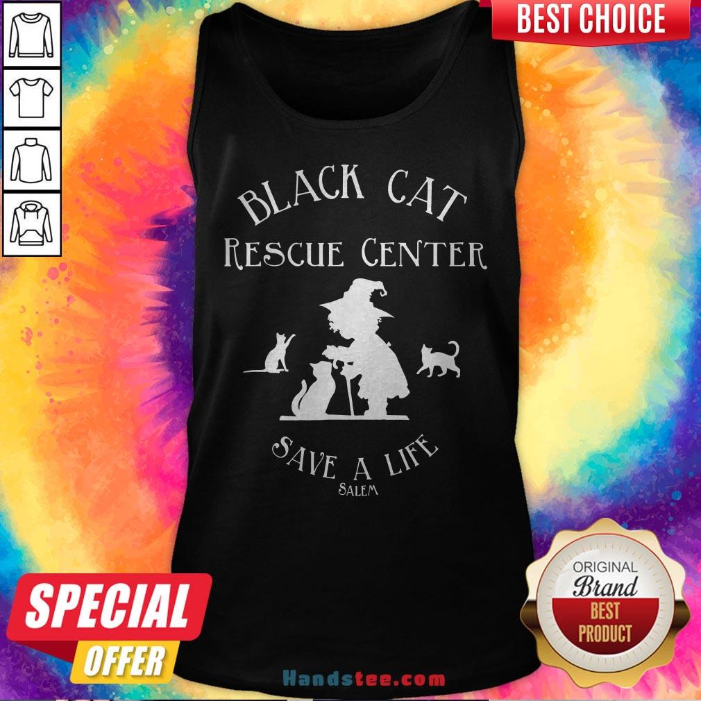 Black Cat Rescue Center Save A Life Salem Witch Halloween Shirt