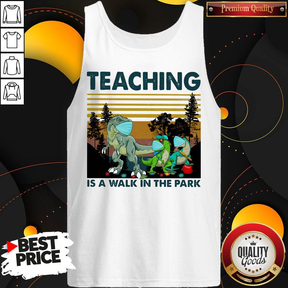 Teaching Is A Walk In The Park Dinosaurs Mask Covid 19 Vintage Retro Shirt