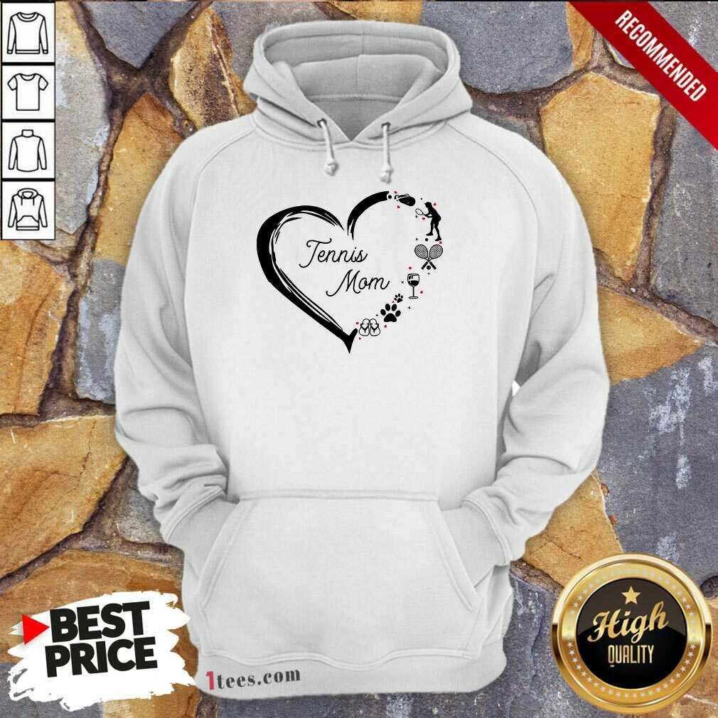 Tennis Mom Heart Wine Dog Paw And Flip Flop Shirt