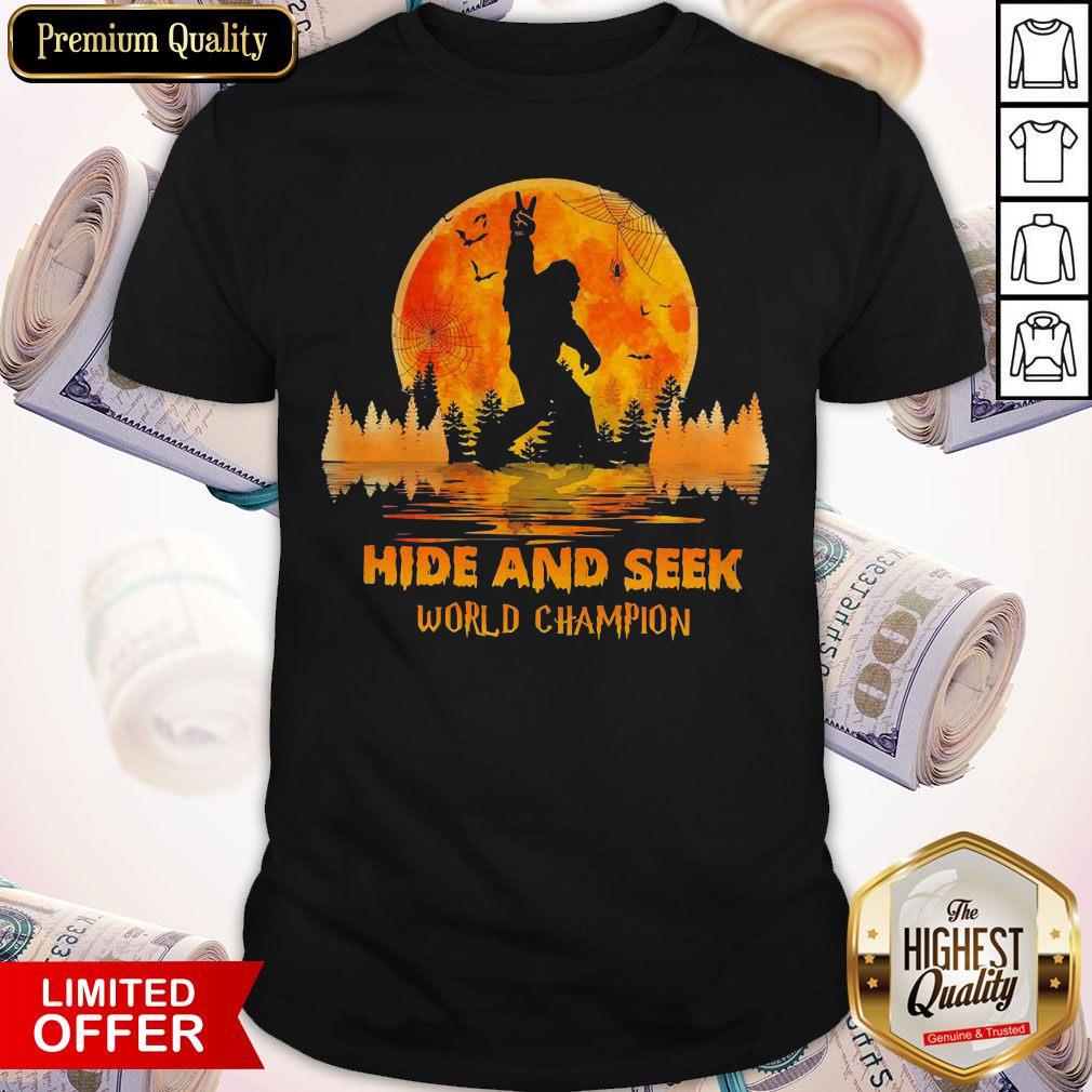 The Bigfoot Halloween Moon Hide And Seek World Champion Shirt