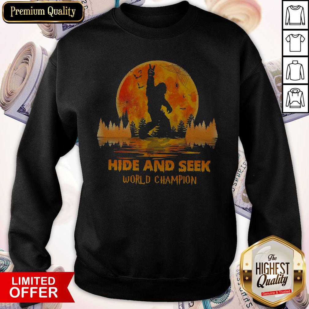 The Bigfoot Halloween Moon Hide And Seek World Champion Shirt