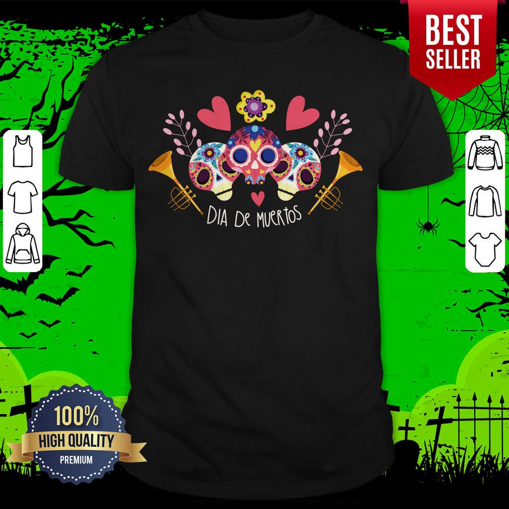 Three Sugar Skull Day Of Dead Dia De Muertos Shirt