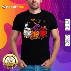 Witch Owl Scary And Cute Halloween Shirt