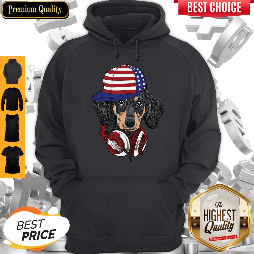 Top 4 Of July Dachshund Listening Music Shirt